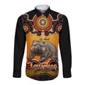 personalised-australia-taurus-wombat-zodiac-long-sleeve-button-shirt-auz-astrology-aboriginal-red