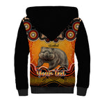 personalised-australia-taurus-wombat-zodiac-sherpa-hoodie-auz-astrology-aboriginal-red