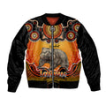 personalised-australia-taurus-wombat-zodiac-sleeve-zip-bomber-jacket-auz-astrology-aboriginal-red