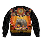 personalised-australia-taurus-wombat-zodiac-sleeve-zip-bomber-jacket-auz-astrology-aboriginal-red