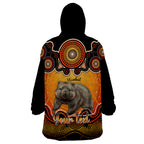 personalised-australia-taurus-wombat-zodiac-wearable-blanket-hoodie-auz-astrology-aboriginal-red