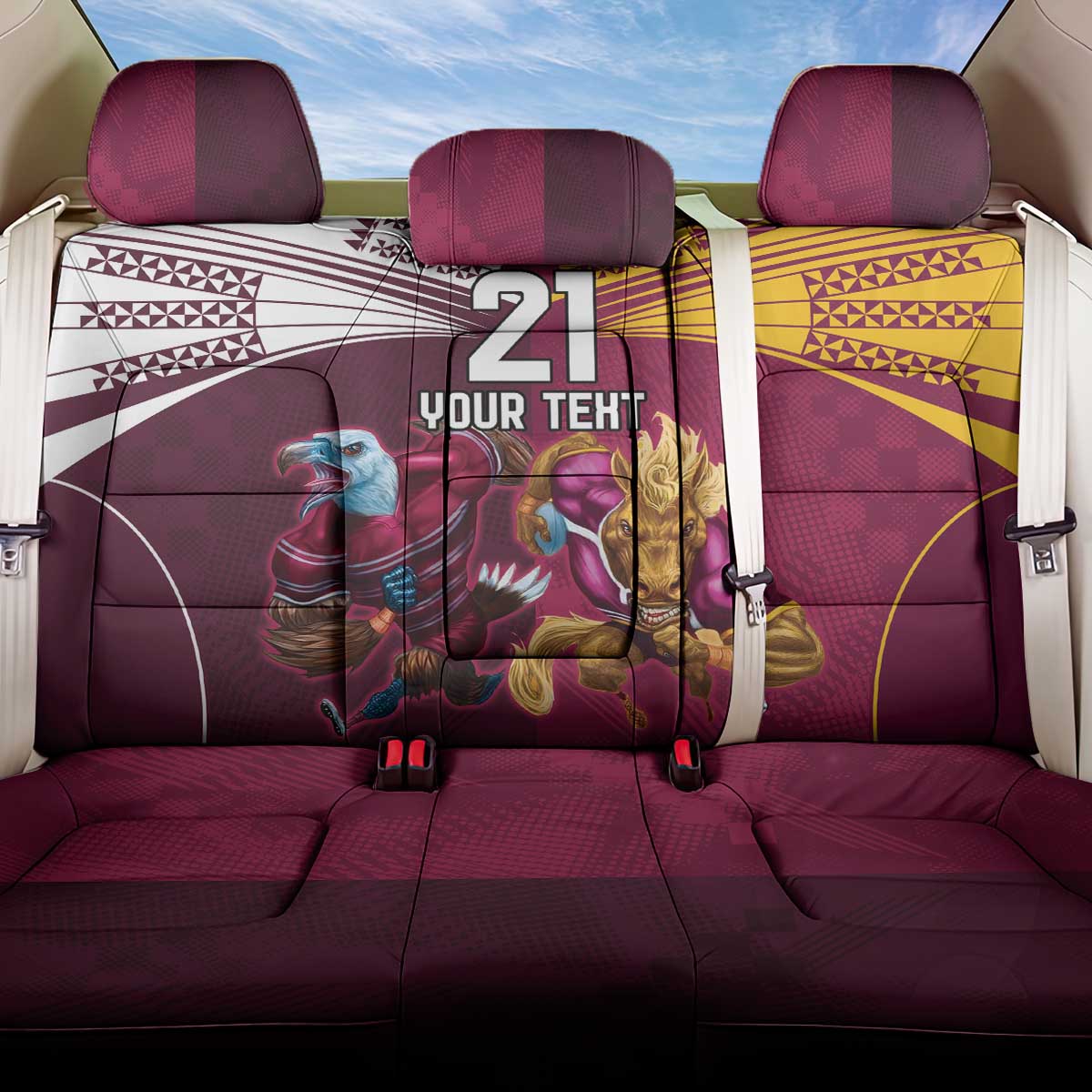Custom Sea Eagles And Broncos Rugby Back Car Seat Cover Sporty Style