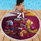 Custom Sea Eagles And Broncos Rugby Beach Blanket Sporty Style