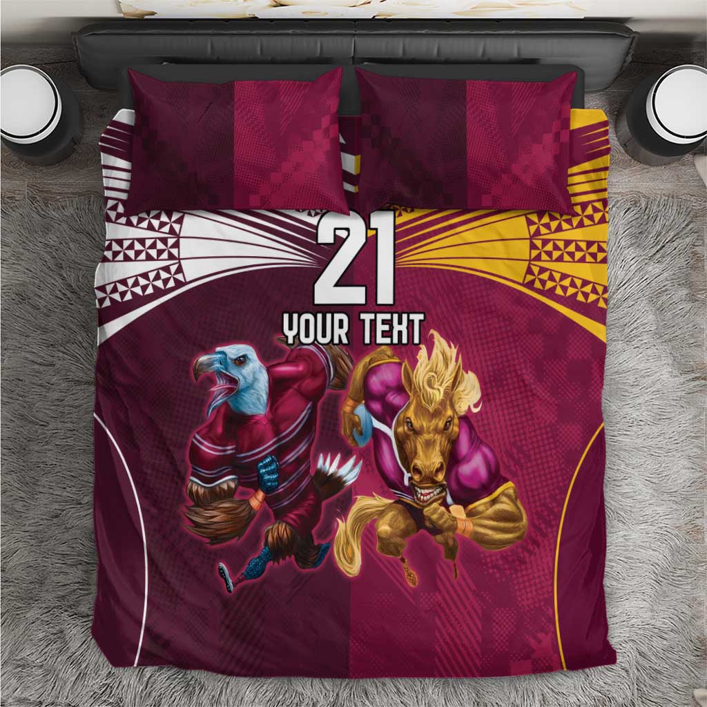 Custom Sea Eagles And Broncos Rugby Bedding Set Sporty Style