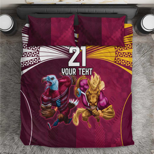 Custom Sea Eagles And Broncos Rugby Bedding Set Sporty Style