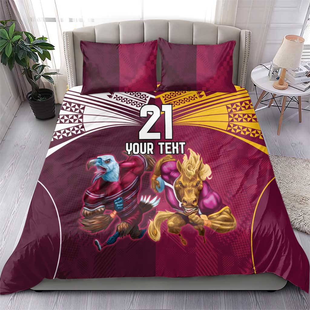 Custom Sea Eagles And Broncos Rugby Bedding Set Sporty Style