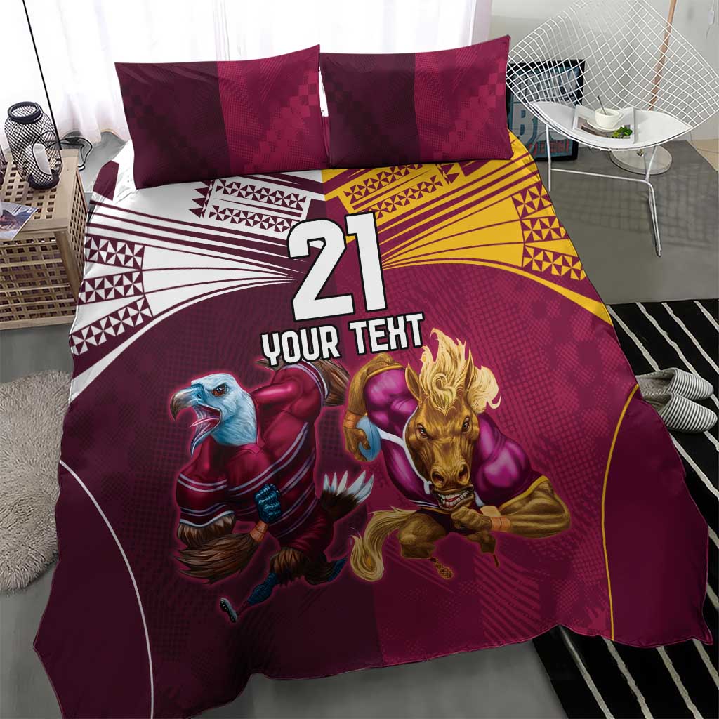 Custom Sea Eagles And Broncos Rugby Bedding Set Sporty Style