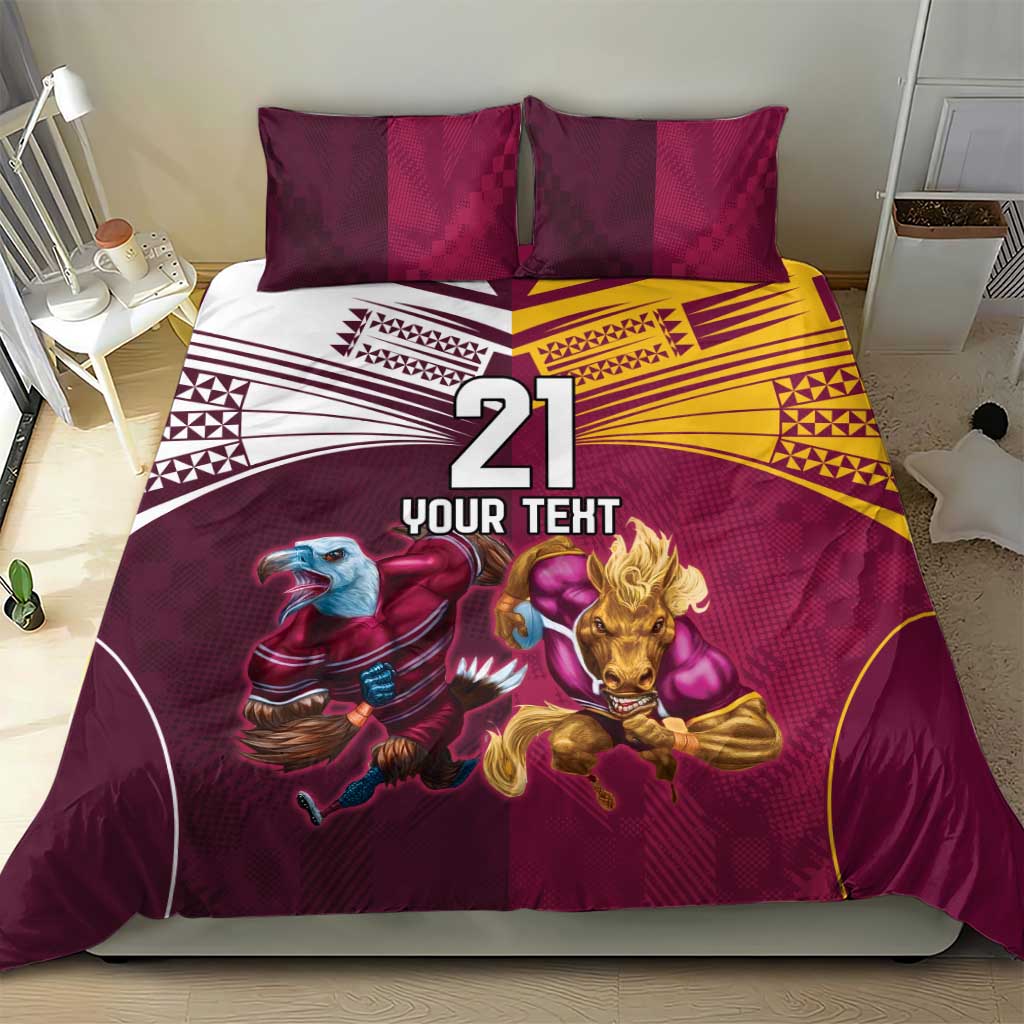 Custom Sea Eagles And Broncos Rugby Bedding Set Sporty Style