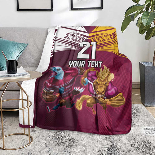 Custom Sea Eagles And Broncos Rugby Blanket Sporty Style