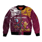 Custom Sea Eagles And Broncos Rugby Bomber Jacket Sporty Style