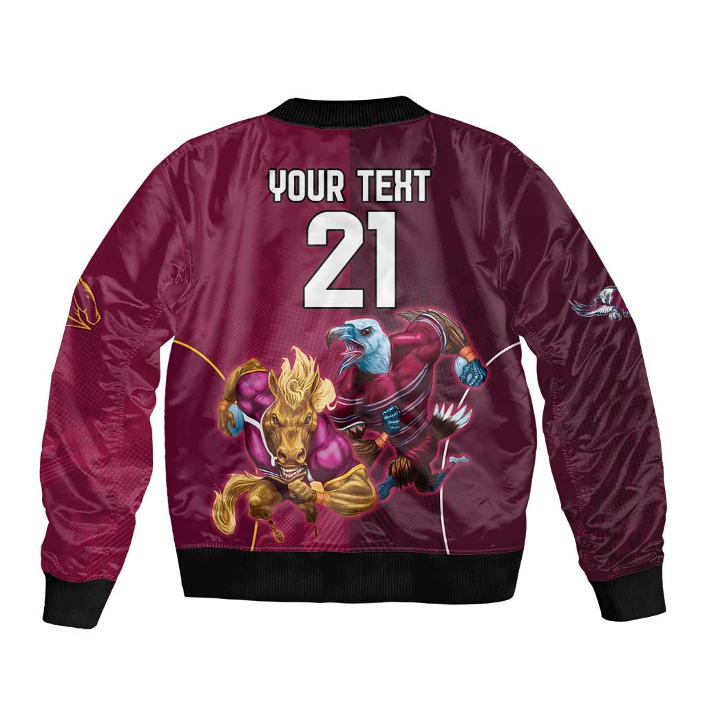 Custom Sea Eagles And Broncos Rugby Bomber Jacket Sporty Style