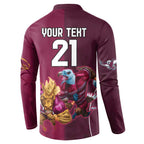 Custom Sea Eagles And Broncos Rugby Button Sweatshirt Sporty Style