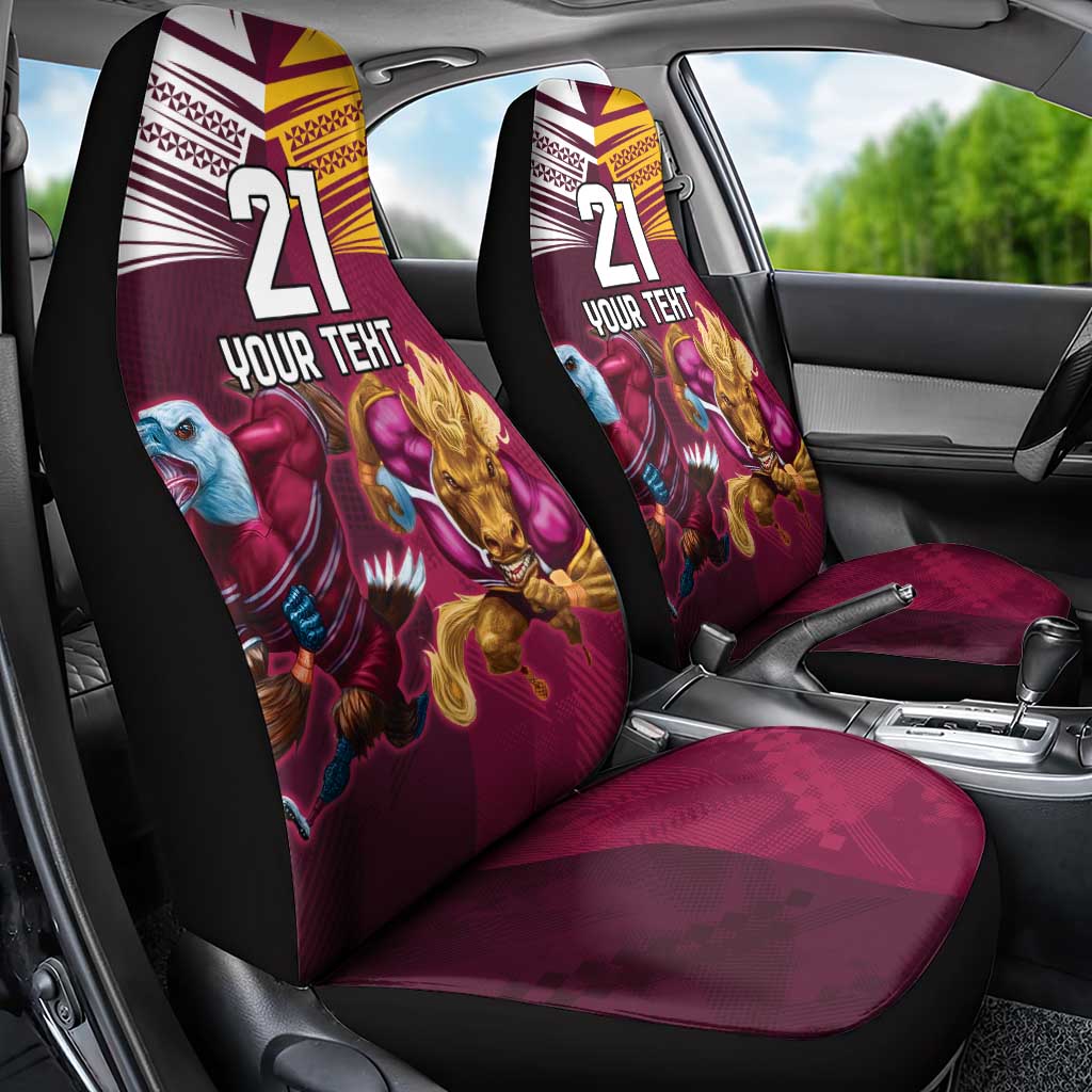 Custom Sea Eagles And Broncos Rugby Car Seat Cover Sporty Style