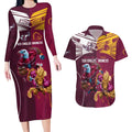 Custom Sea Eagles And Broncos Rugby Couples Matching Long Sleeve Bodycon Dress and Hawaiian Shirt Sporty Style