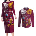Custom Sea Eagles And Broncos Rugby Couples Matching Long Sleeve Bodycon Dress and Long Sleeve Button Shirt Sporty Style
