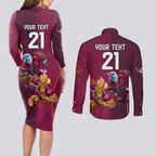 Custom Sea Eagles And Broncos Rugby Couples Matching Long Sleeve Bodycon Dress and Long Sleeve Button Shirt Sporty Style