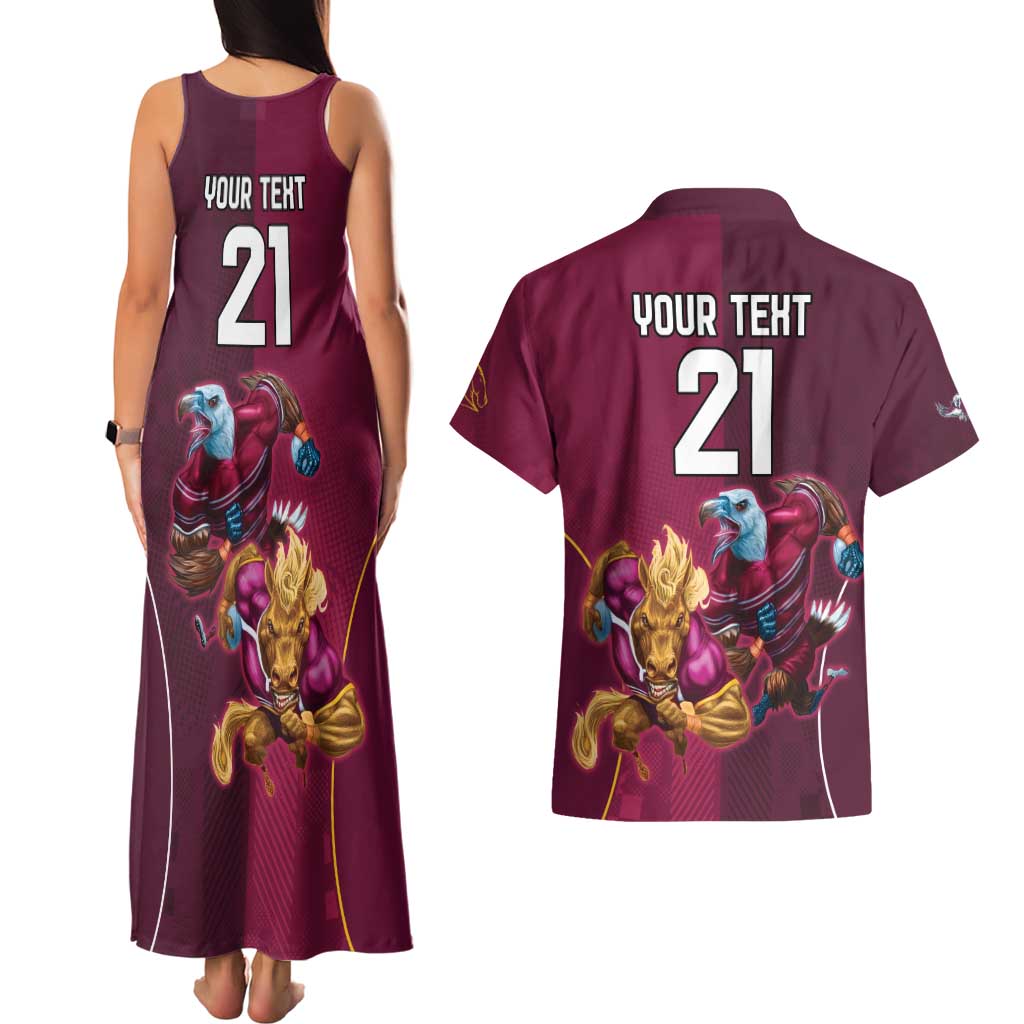 Custom Sea Eagles And Broncos Rugby Couples Matching Tank Maxi Dress and Hawaiian Shirt Sporty Style