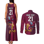 Custom Sea Eagles And Broncos Rugby Couples Matching Tank Maxi Dress and Long Sleeve Button Shirt Sporty Style