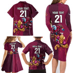 Custom Sea Eagles And Broncos Rugby Family Matching Long Sleeve Bodycon Dress and Hawaiian Shirt Sporty Style