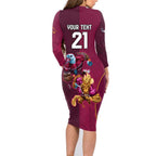 Custom Sea Eagles And Broncos Rugby Family Matching Long Sleeve Bodycon Dress and Hawaiian Shirt Sporty Style