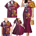 Custom Sea Eagles And Broncos Rugby Family Matching Mermaid Dress and Hawaiian Shirt Sporty Style