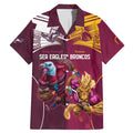 Custom Sea Eagles And Broncos Rugby Family Matching Mermaid Dress and Hawaiian Shirt Sporty Style