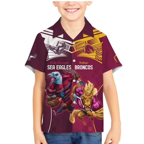Custom Sea Eagles And Broncos Rugby Family Matching Mermaid Dress and Hawaiian Shirt Sporty Style