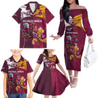 Custom Sea Eagles And Broncos Rugby Family Matching Off The Shoulder Long Sleeve Dress and Hawaiian Shirt Sporty Style
