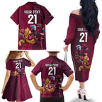 Custom Sea Eagles And Broncos Rugby Family Matching Off The Shoulder Long Sleeve Dress and Hawaiian Shirt Sporty Style