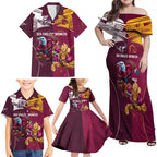 Custom Sea Eagles And Broncos Rugby Family Matching Off Shoulder Maxi Dress and Hawaiian Shirt Sporty Style