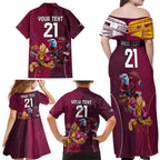 Custom Sea Eagles And Broncos Rugby Family Matching Off Shoulder Maxi Dress and Hawaiian Shirt Sporty Style