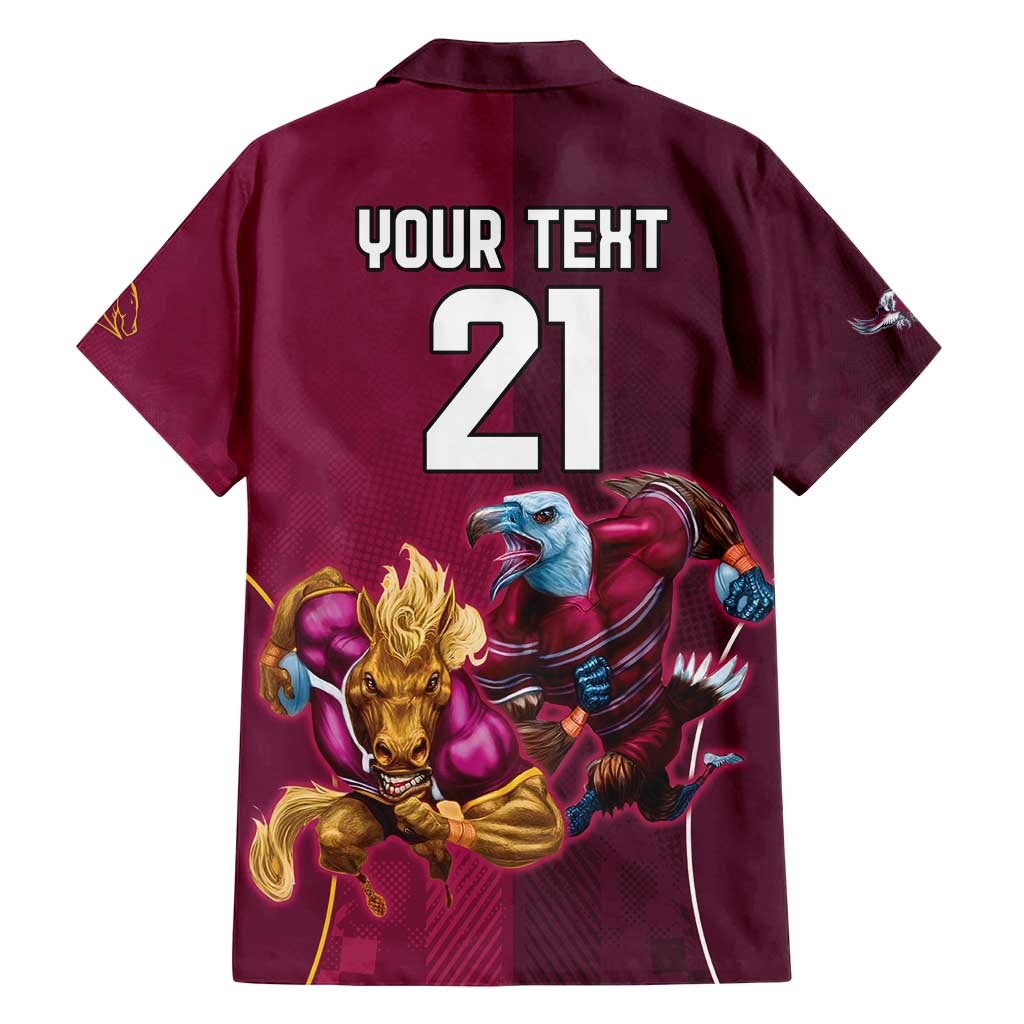 Custom Sea Eagles And Broncos Rugby Family Matching Off Shoulder Maxi Dress and Hawaiian Shirt Sporty Style