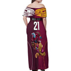 Custom Sea Eagles And Broncos Rugby Family Matching Off Shoulder Maxi Dress and Hawaiian Shirt Sporty Style