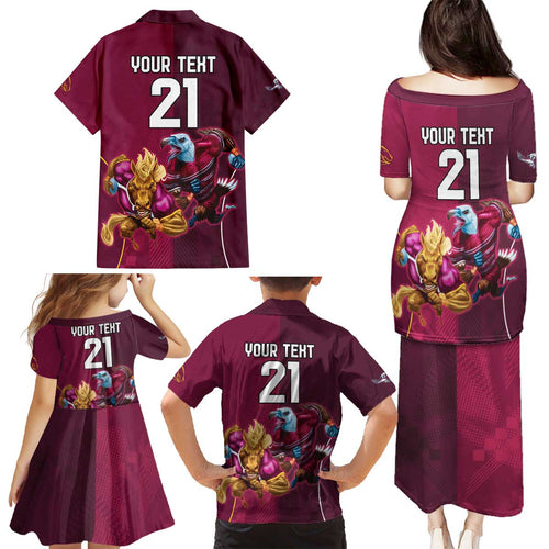 Custom Sea Eagles And Broncos Rugby Family Matching Puletasi and Hawaiian Shirt Sporty Style