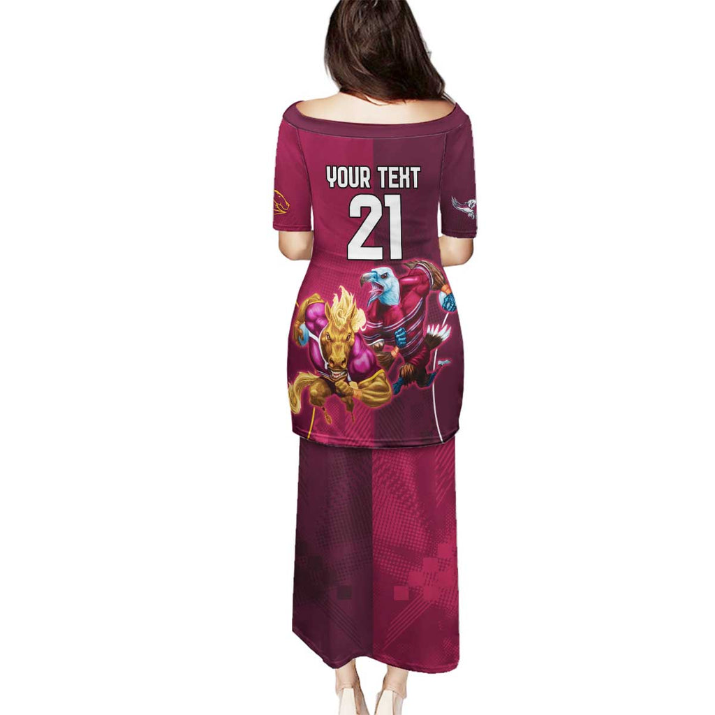 Custom Sea Eagles And Broncos Rugby Family Matching Puletasi and Hawaiian Shirt Sporty Style