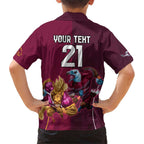 Custom Sea Eagles And Broncos Rugby Family Matching Short Sleeve Bodycon Dress and Hawaiian Shirt Sporty Style