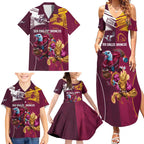 Custom Sea Eagles And Broncos Rugby Family Matching Summer Maxi Dress and Hawaiian Shirt Sporty Style