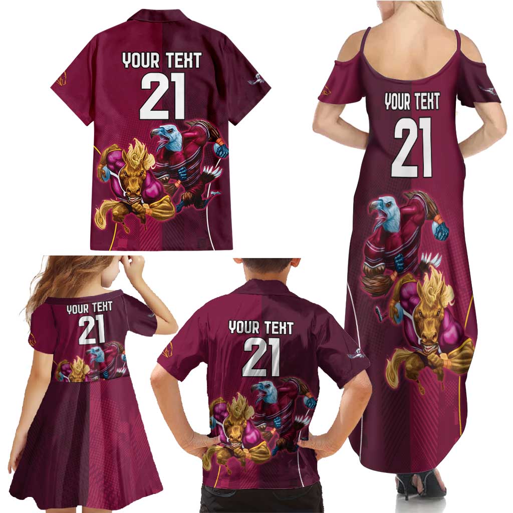 Custom Sea Eagles And Broncos Rugby Family Matching Summer Maxi Dress and Hawaiian Shirt Sporty Style
