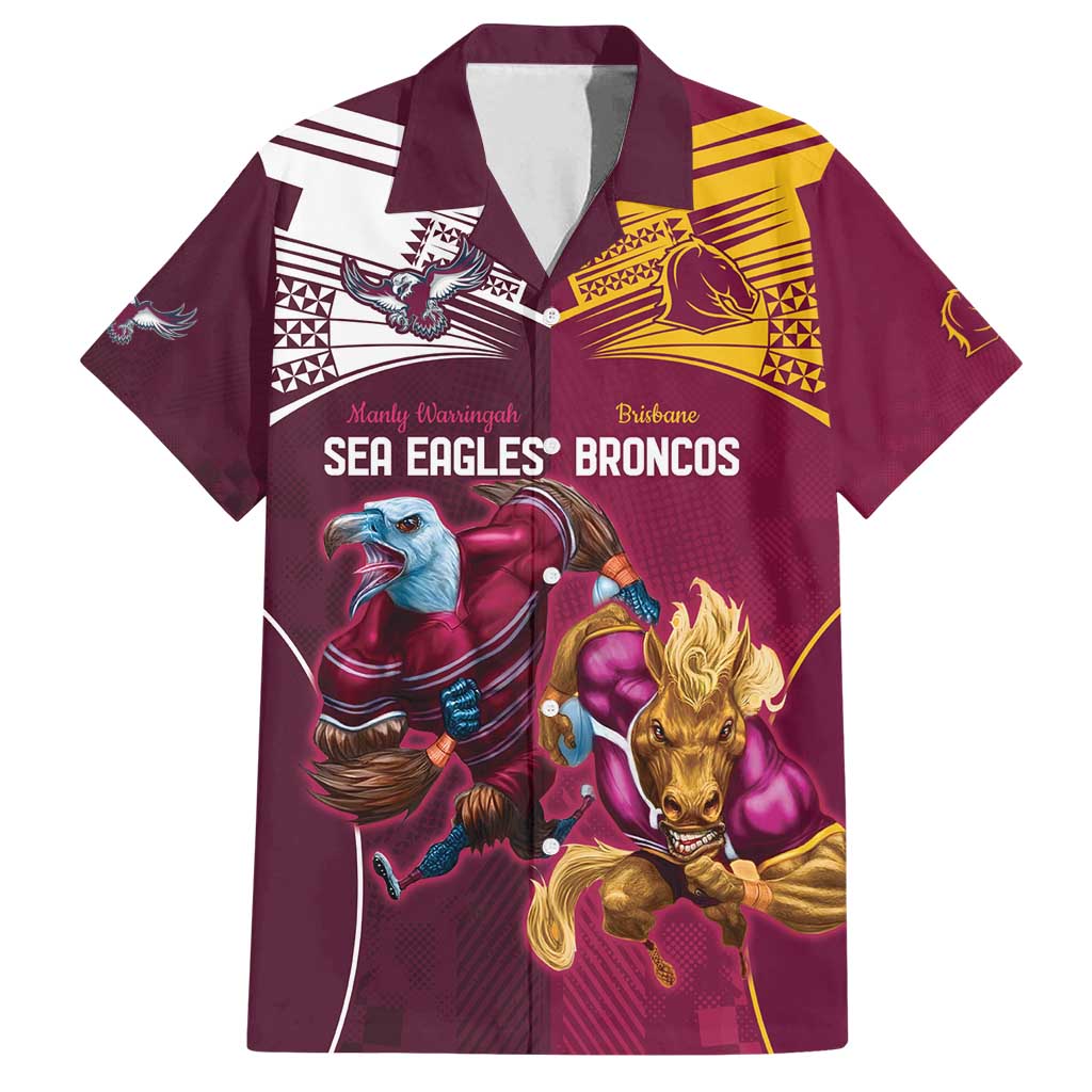 Custom Sea Eagles And Broncos Rugby Family Matching Summer Maxi Dress and Hawaiian Shirt Sporty Style