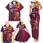 Custom Sea Eagles And Broncos Rugby Family Matching Tank Maxi Dress and Hawaiian Shirt Sporty Style
