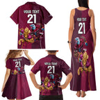 Custom Sea Eagles And Broncos Rugby Family Matching Tank Maxi Dress and Hawaiian Shirt Sporty Style