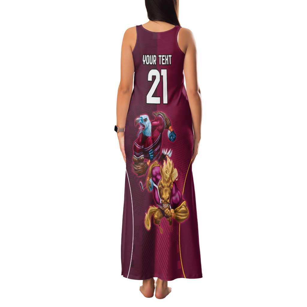 Custom Sea Eagles And Broncos Rugby Family Matching Tank Maxi Dress and Hawaiian Shirt Sporty Style