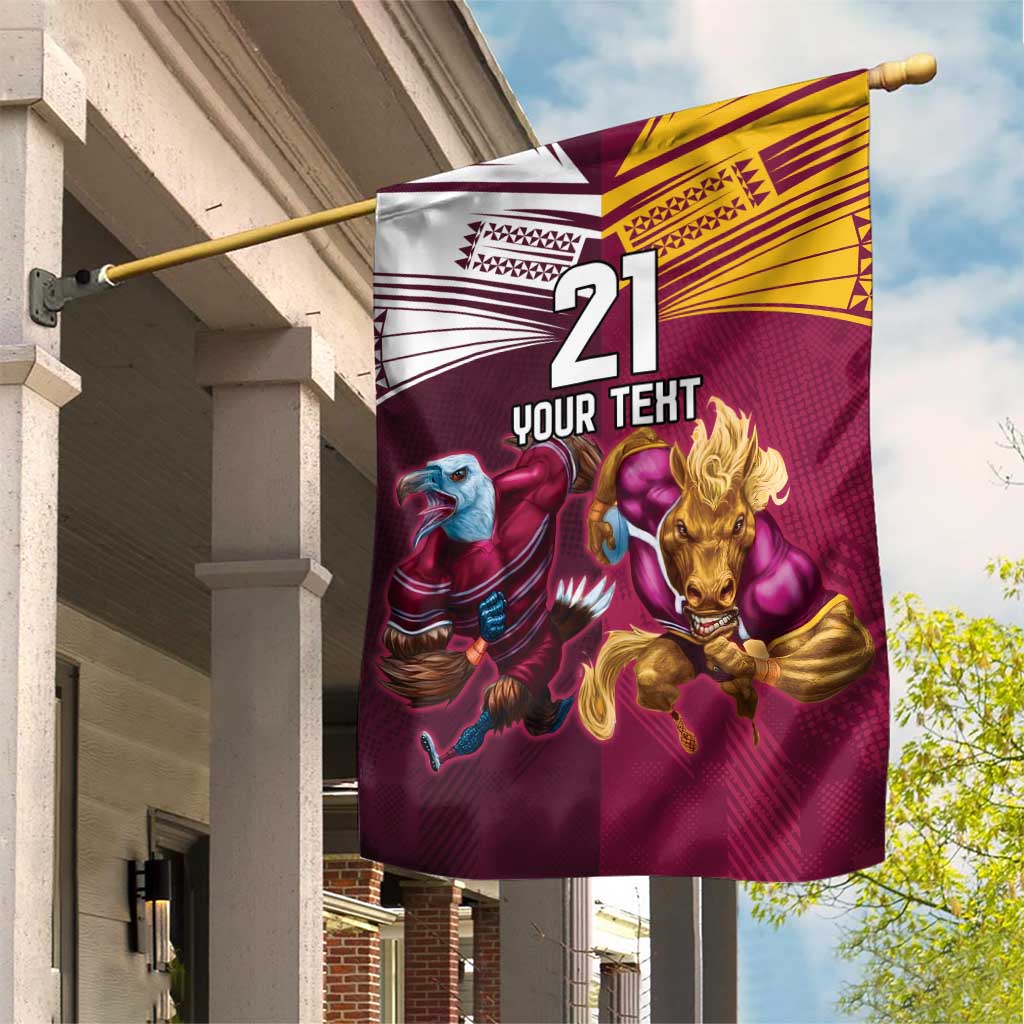 Custom Sea Eagles And Broncos Rugby Garden Flag Sporty Style