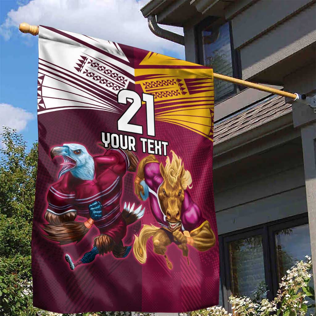 Custom Sea Eagles And Broncos Rugby Garden Flag Sporty Style