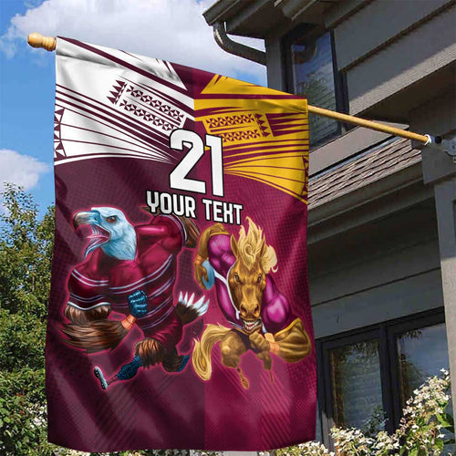 Custom Sea Eagles And Broncos Rugby Garden Flag Sporty Style
