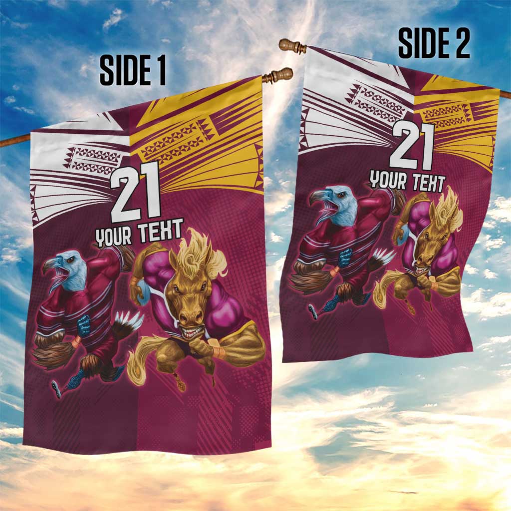 Custom Sea Eagles And Broncos Rugby Garden Flag Sporty Style