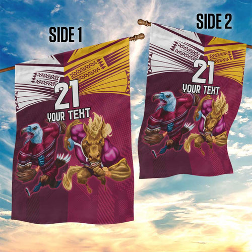 Custom Sea Eagles And Broncos Rugby Garden Flag Sporty Style