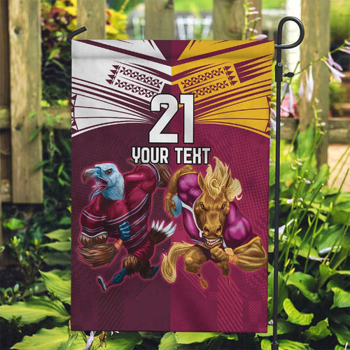Custom Sea Eagles And Broncos Rugby Garden Flag Sporty Style