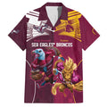 Custom Sea Eagles And Broncos Rugby Hawaiian Shirt Sporty Style