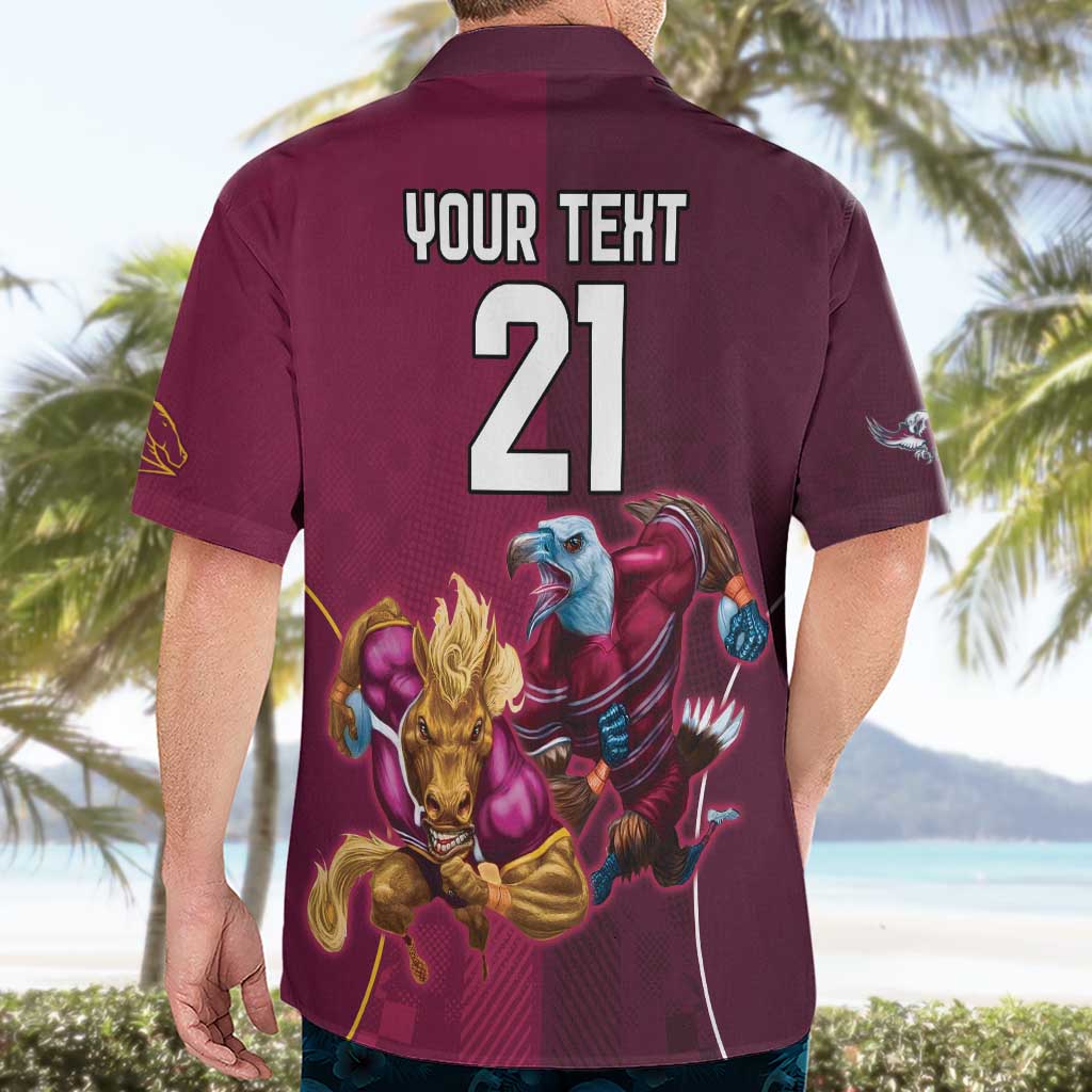 Custom Sea Eagles And Broncos Rugby Hawaiian Shirt Sporty Style